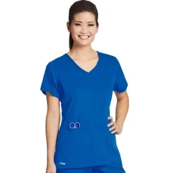 Grey's Anatomy Active Scrub Tops*Women's 4 Pocket V-Neck Side Panel Scrub Top