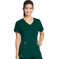 Grey's Anatomy Active Scrub Tops*Women's 4 Pocket V-Neck Side Panel Scrub Top