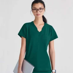 Grey's Anatomy Evolve Scrub Tops*Women's Banded V-Neck Scrub Top