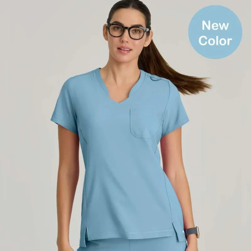 Grey's Anatomy Evolve Scrub Tops*Women's Banded V-Neck Scrub Top