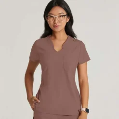 Grey's Anatomy Evolve Scrub Tops*Women's Banded V-Neck Scrub Top