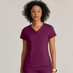 Grey's Anatomy Knits Scrub Tops*Grey's Anatomy Knit Stretch Women's Motivate Scrub Top