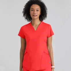 Grey's Anatomy Knits Scrub Tops*Grey's Anatomy Knit Stretch Women's Define V-Notch Neck Scrub Top