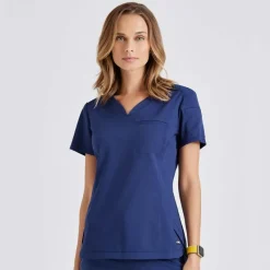 Grey's Anatomy Scrub Tops*+Spandex Stretch Women's Capri Tuck-In Scrub Top