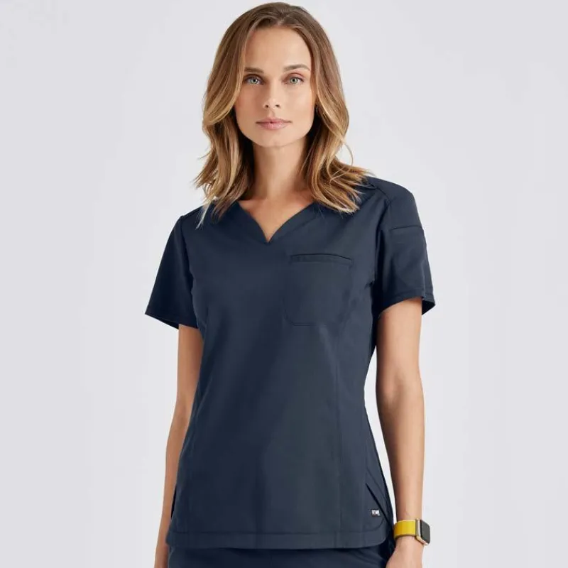 Grey's Anatomy Scrub Tops*+Spandex Stretch Women's Capri Tuck-In Scrub Top