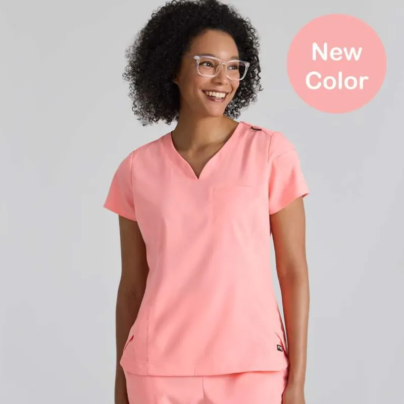 Grey's Anatomy Scrub Tops*+Spandex Stretch Women's Capri Tuck-In Scrub Top