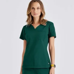 Grey's Anatomy Scrub Tops*+Spandex Stretch Women's Capri Tuck-In Scrub Top