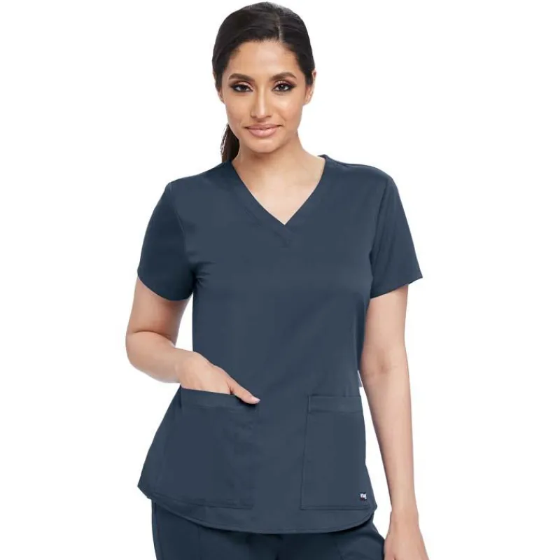 Grey's Anatomy Scrub Tops*Women's Missy Fit V-Neck Shirred Scrub Top