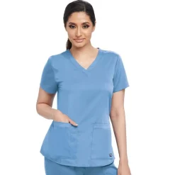 Grey's Anatomy Scrub Tops*Women's Missy Fit V-Neck Shirred Scrub Top
