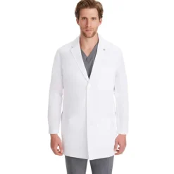 Healing Hands Lab Coats & Jackets*Men's Logan 36" Mid-Length Labcoat White
