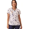 Healing Hands Quest Scrub Tops*Women's Print Scrub Top Watercolor Botanical