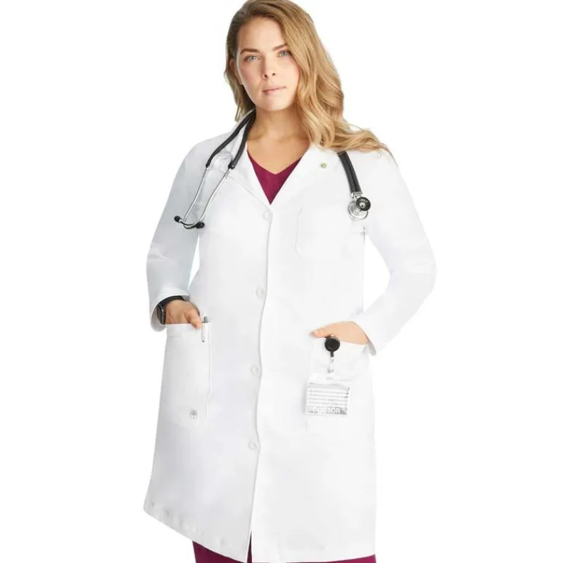 Healing Hands Lab Coats & Jackets*Women's Faye 38" Full Length Labcoat White