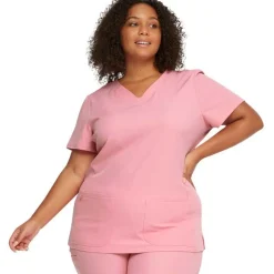 Heartsoul Scrub Tops*Women's Junior Fit Pitter-Pat Shaped V-Neck Scrub Top