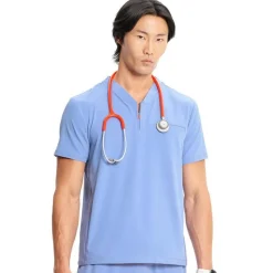 Infinity GNR8 Scrub Tops*Men's Partial Zip V-Neck Scrub Top