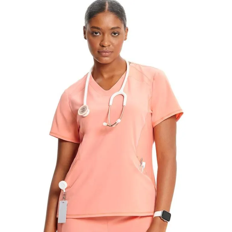 Infinity GNR8 Scrub Tops*Women's Curved V-Neck Scrub Top