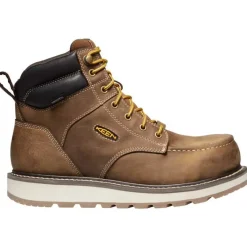 KEEN Utility Non-Slip Boots | Non-Steel Safety Toe*Men's 6" Waterproof Carbon-Fiber Toe Wedge Work Boot Belgian/sandshell