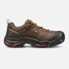 KEEN Utility Non-Slip Shoes | Athletic*Men's Braddock Soft Toe Low Hiker Cascade Brown/orange Ochre