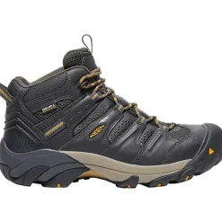 KEEN Utility Non-Slip Boots | Steel Toe*Men's Lansing Steel Toe Athletic Mid Work Shoes Raven/tawny Olive