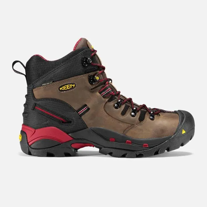 KEEN Utility Non-Slip Boots | Steel Toe*Men's Pittsburgh Steel Toe Waterproof Hiker Workboot Bison