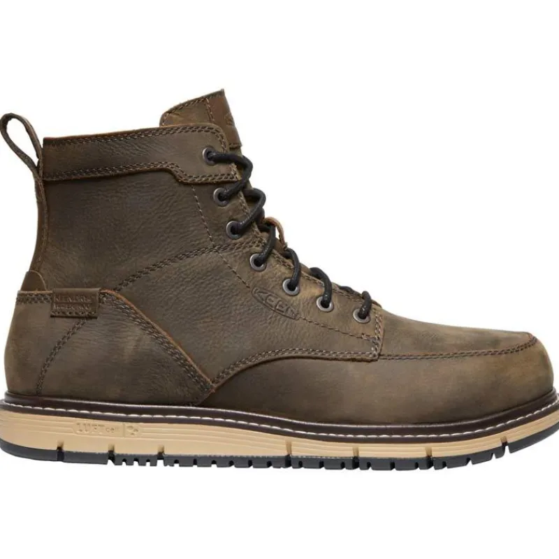 KEEN Utility Non-Slip Boots | Work Boots*Men's San Jose 6" Waterproof Aluminum Toe Wedge Work Boot Cascade Brown/black