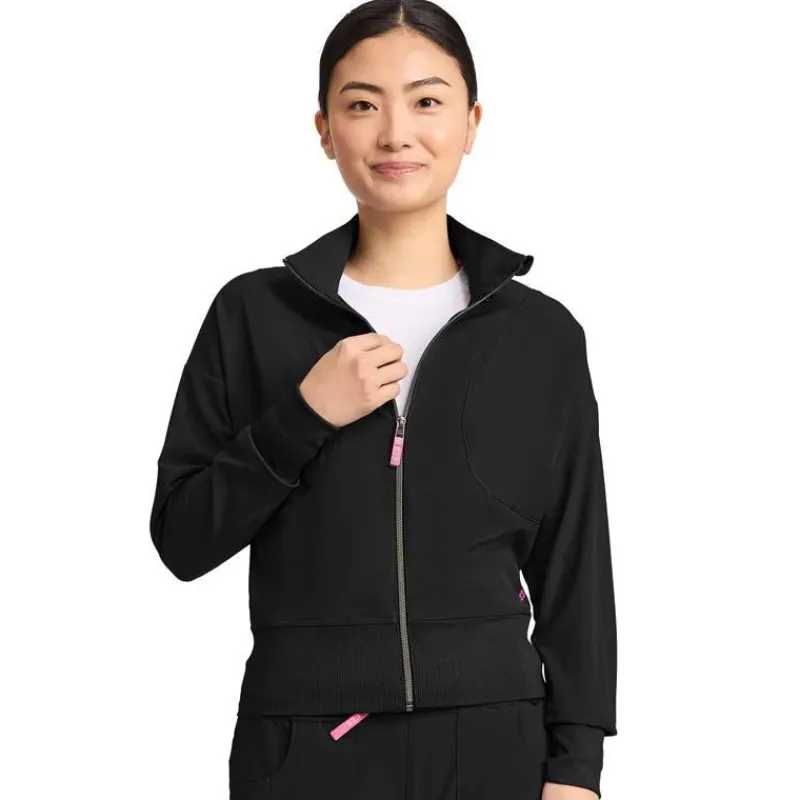 Med Couture Amp Lab Coats & Jackets*Women's Cropped Warm-Up Scrub Jacket Black