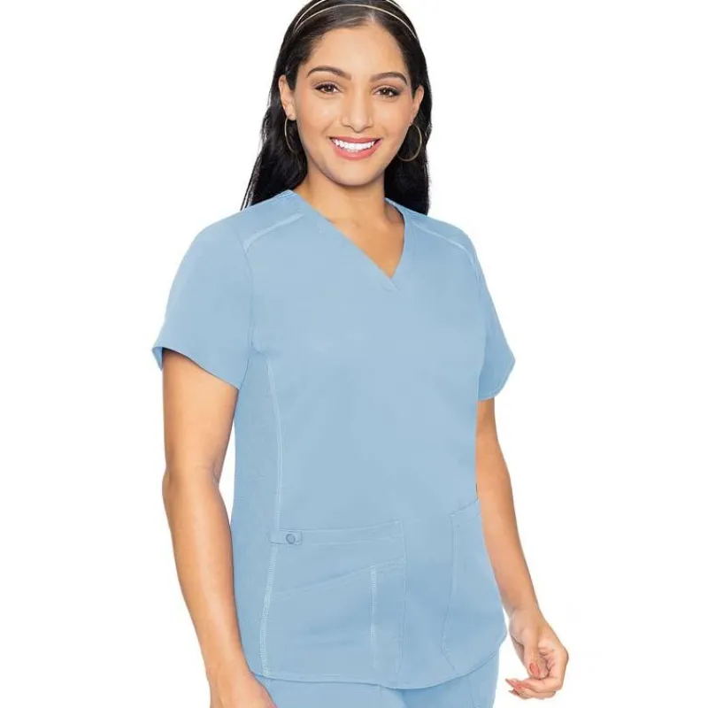 Med Couture Touch Scrub Tops*Women's V-Neck Shirttail Scrub Top