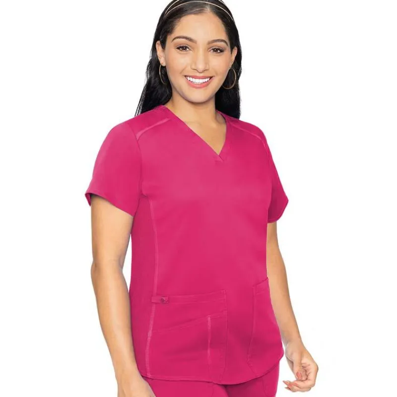 Med Couture Touch Scrub Tops*Women's V-Neck Shirttail Scrub Top