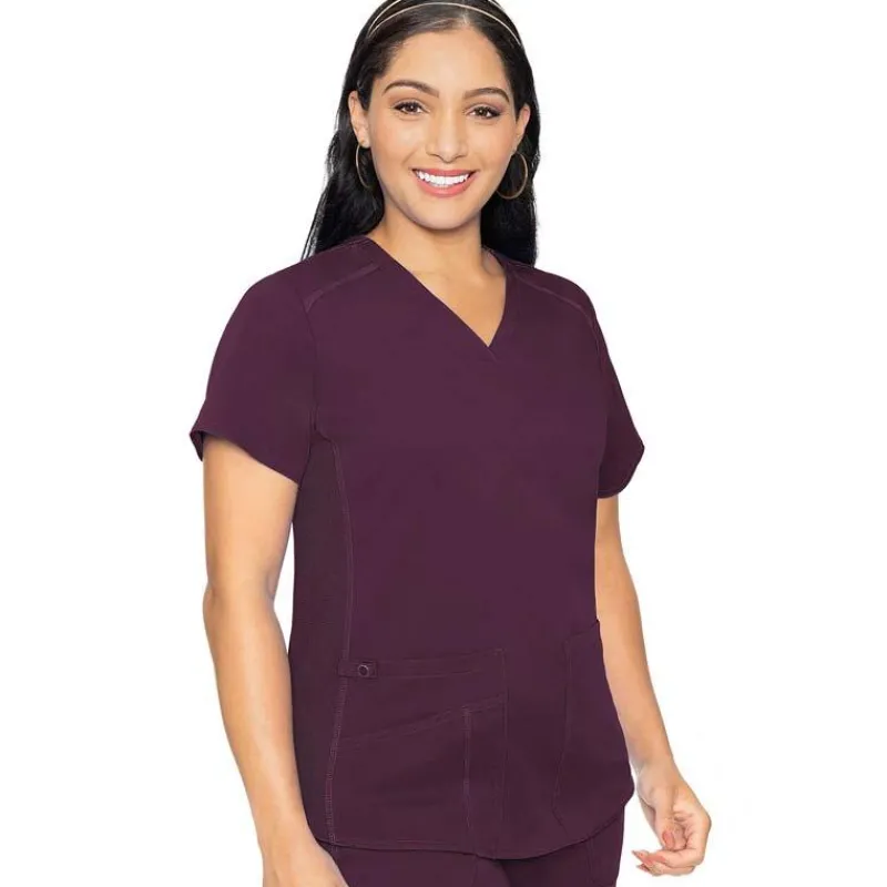 Med Couture Touch Scrub Tops*Women's V-Neck Shirttail Scrub Top