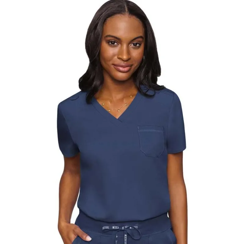 Med Couture Touch Scrub Tops*Women's V-Neck Tuck-In Scrub Top