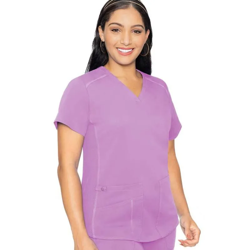 Med Couture Touch Scrub Tops*Women's V-Neck Shirttail Scrub Top