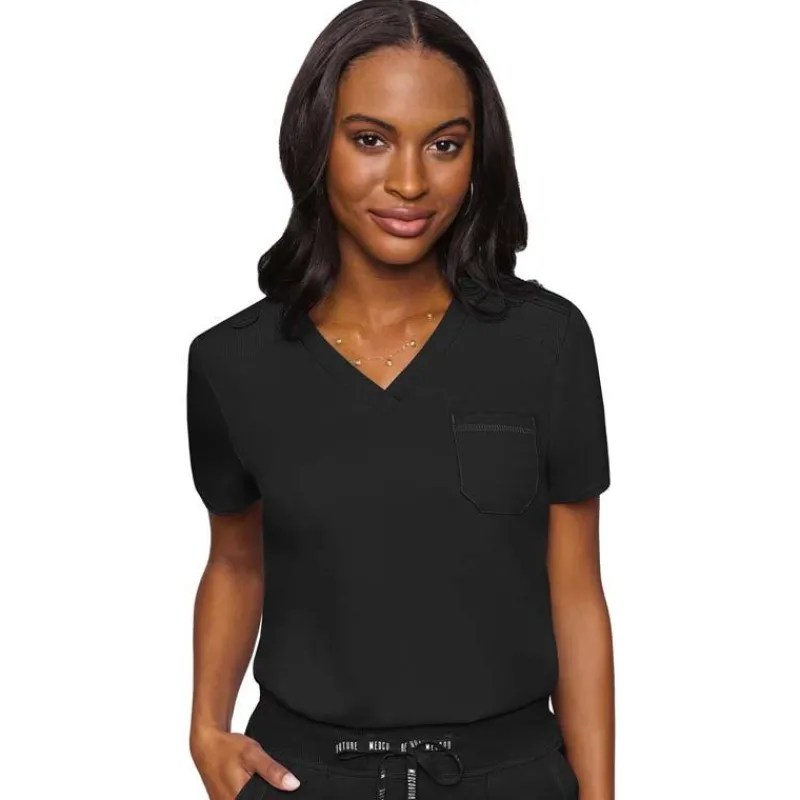 Med Couture Touch Scrub Tops*Women's V-Neck Tuck-In Scrub Top