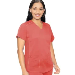Med Couture Touch Scrub Tops*Women's V-Neck Shirttail Scrub Top