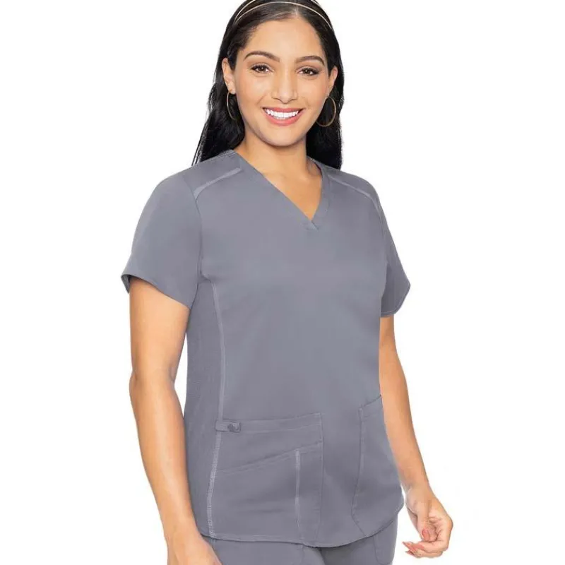 Med Couture Touch Scrub Tops*Women's V-Neck Shirttail Scrub Top