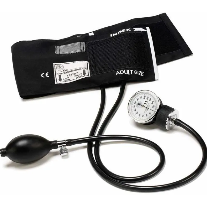Prestige Blood Pressure Devices*Adult Cotton Cuff Aneroid Sphygmomanometer Black
