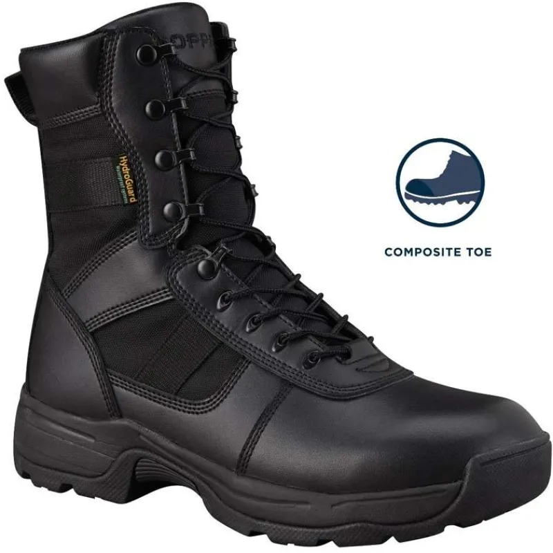 Propper Non-Slip Boots | Tactical*Series 100 Men's 8" Side Zip Waterproof Composite Toe Tactical Boot Black