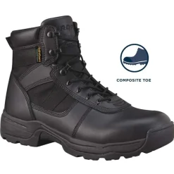 Propper Non-Slip Boots | Non-Steel Safety Toe*Series 100 Men's 6" Side Zip Waterproof Composite Toe Tactical Boot Black