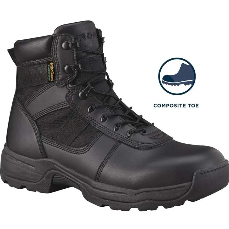 Propper Non-Slip Boots | Non-Steel Safety Toe*Series 100 Men's 6" Side Zip Waterproof Composite Toe Tactical Boot Black
