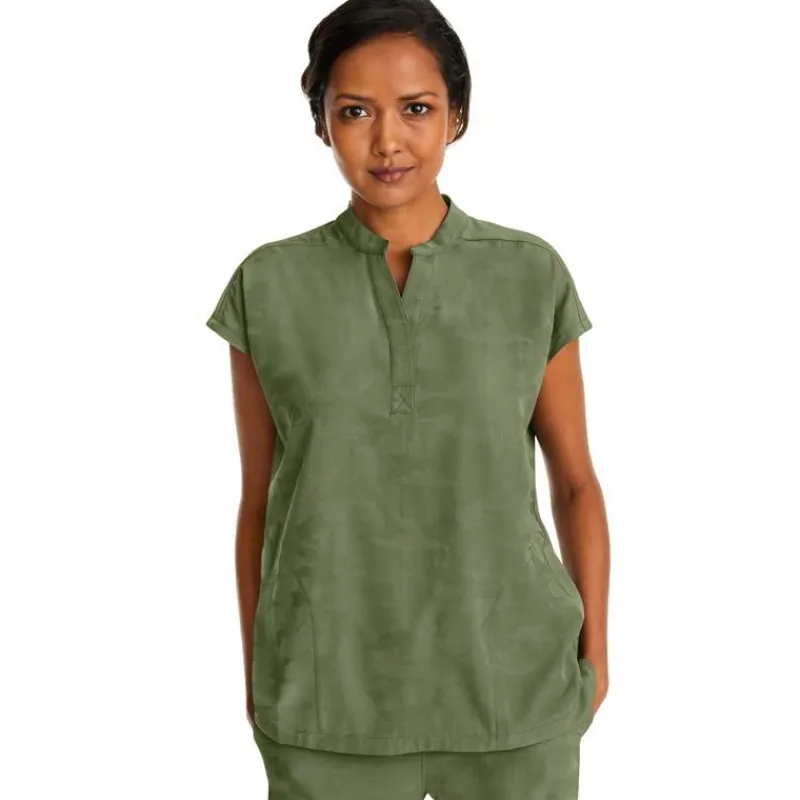 Healing Hands Scrub Tops*Purple Label by Camo Women's Journey Mandarin Collar Scrub Top