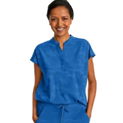 Healing Hands Scrub Tops*Purple Label by Camo Women's Journey Mandarin Collar Scrub Top