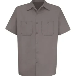 Red Kap Work Shirts*Men's Short Sleeve Wrinkle Resistant Cotton Work Shirt