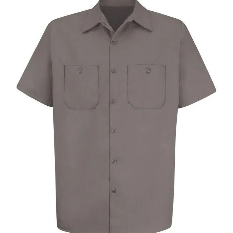 Red Kap Work Shirts*Men's Short Sleeve Wrinkle Resistant Cotton Work Shirt