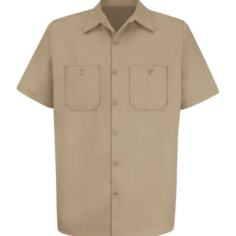 Red Kap Work Shirts*Men's Short Sleeve Wrinkle Resistant Cotton Work Shirt