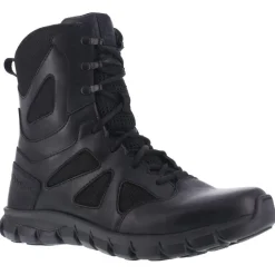 Reebok Non-Slip Boots | Tactical*Duty Men's 8" Sublite Cushion Tactical Side Zip Boot Black