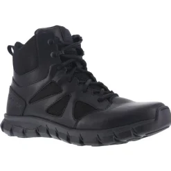 Reebok Non-Slip Boots | Tactical*Duty Men's 6" Sublite Cushion Tactical Side Zip Boot Black
