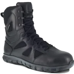 Reebok Non-Slip Boots | Non-Steel Safety Toe*Men's 8" Sublite Cushion Tactical Waterproof Composite Toe Boot Black