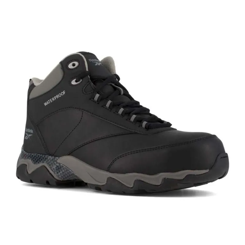 Reebok Non-Steel Safety Toe | Hiking*Men's Beamer Waterproof Composite Toe Athletic Hiker Black / Gray