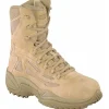 Reebok Non-Steel Safety Toe | Tactical*Men's Rapid Response RB Stealth 8-Inch Comp Toe Side Zip Boots Desert