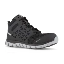 Reebok Non-Slip Shoes | Athletic*Men's Sublite Cushion Work Alloy Toe ESD Athletic Mid Cut Shoe Black
