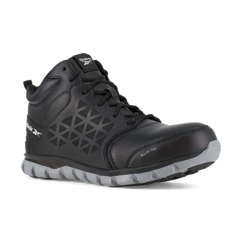 Reebok Non-Slip Shoes | Athletic*Men's Sublite Cushion Work Alloy Toe Athletic Mid Cut Shoe Black
