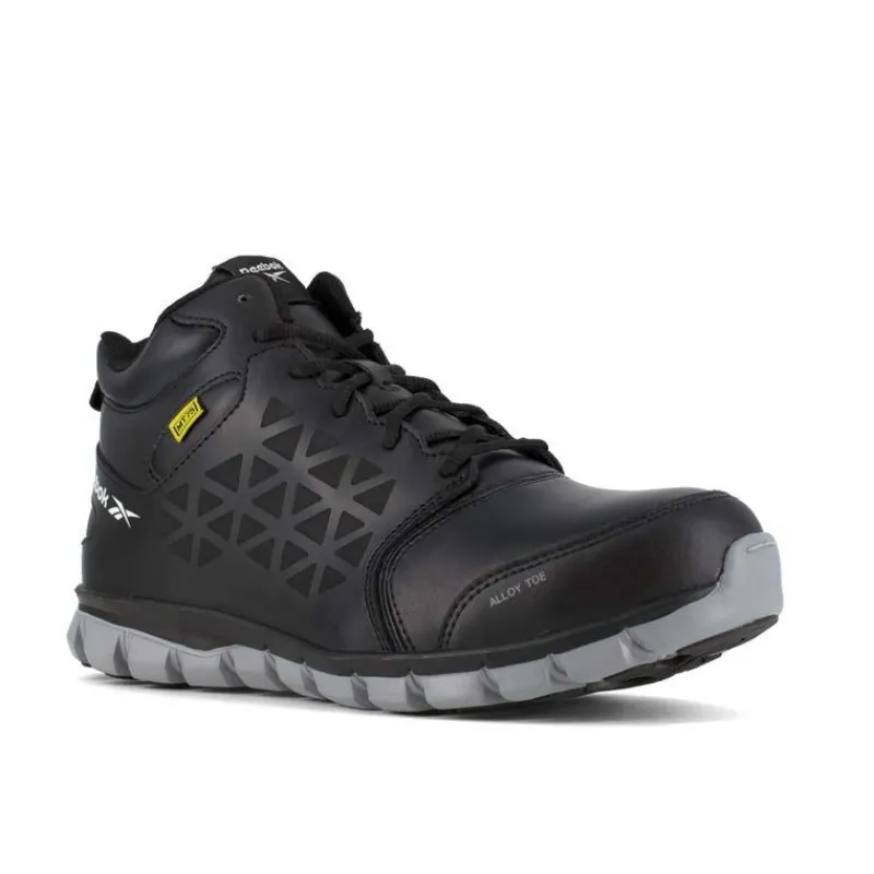 Reebok Non-Slip Shoes | Athletic*Men's Sublite Cushion Work Alloy Toe Met Guard Athletic Mid Cut Shoe Black